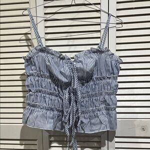 Striped Blue and White Women's Top